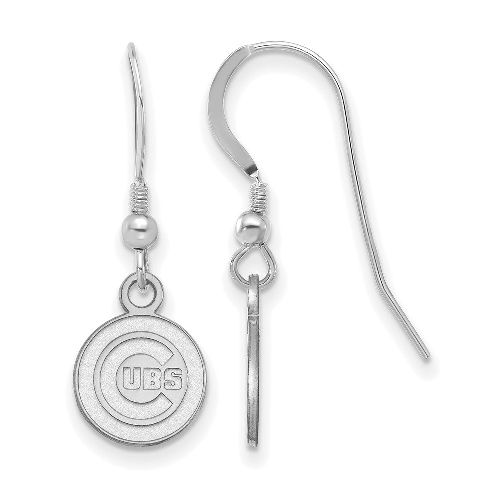 Sterling Silver MLB Chicago Cubs XS Disc Dangle Earrings, Item E18658 by The Black Bow Jewelry Co.