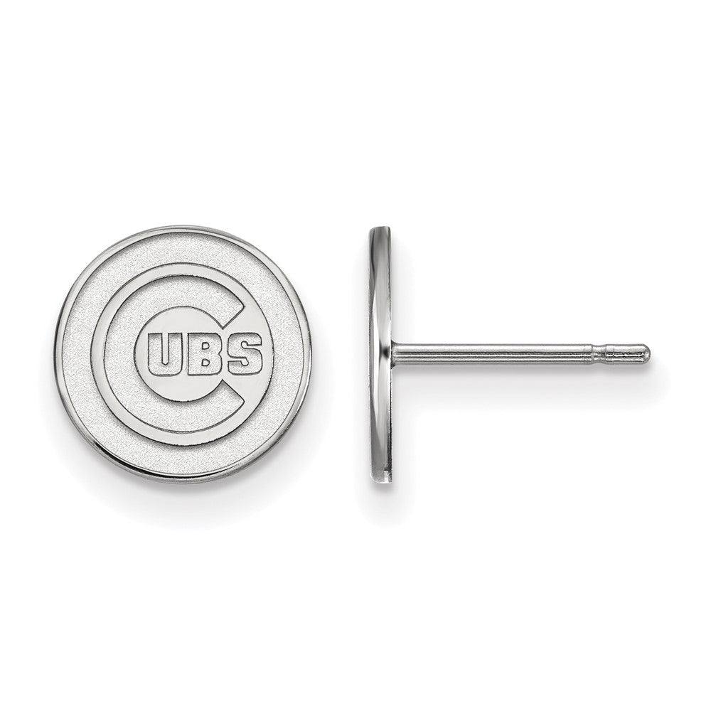 Sterling Silver MLB Chicago Cubs XS Disc Post Earrings, Item E18659 by The Black Bow Jewelry Co.