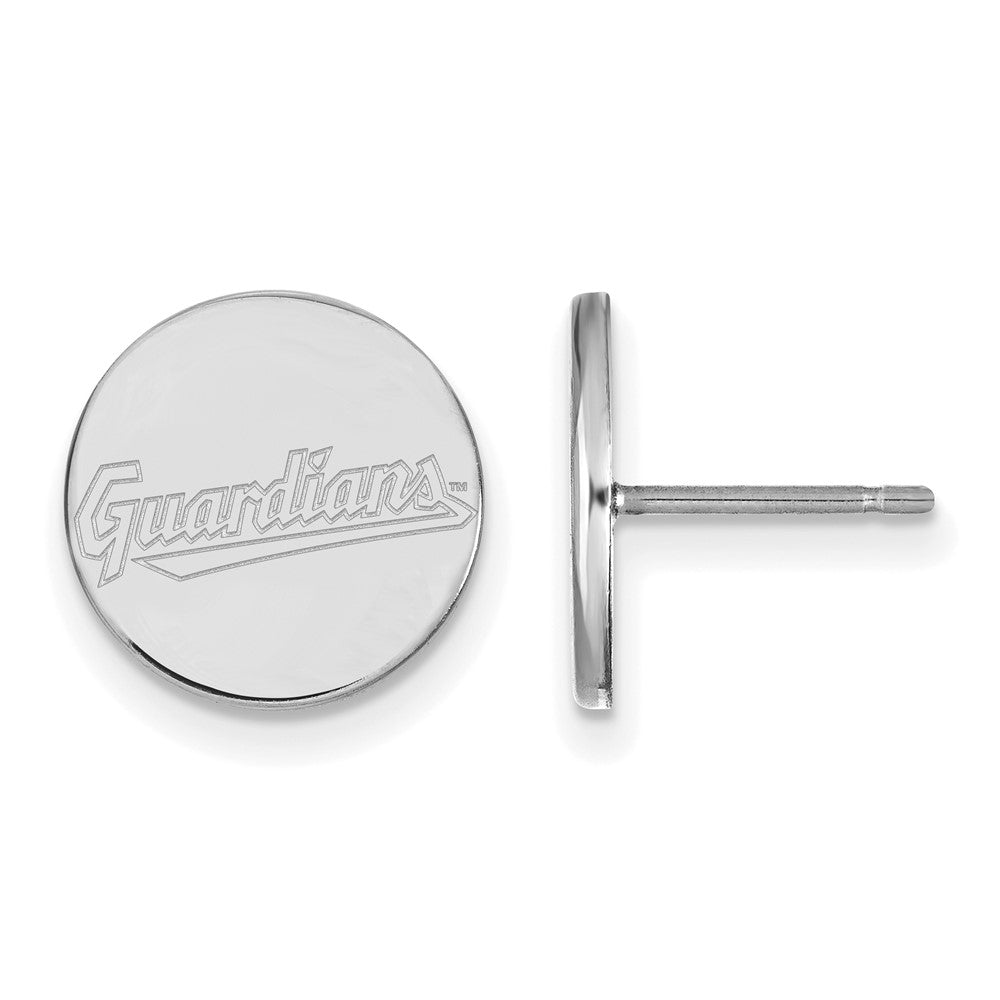 Sterling Silver MLB Cleveland Guardians SM Disc Post Earrings, Item E18686 by The Black Bow Jewelry Co.