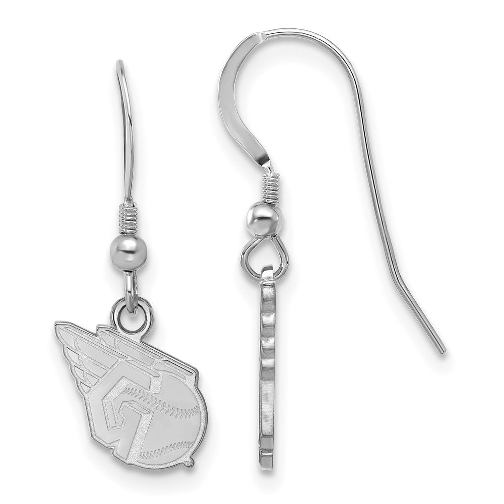 Sterling Silver MLB Cleveland Guardians SM Logo Dangle Earrings, Item E18688 by The Black Bow Jewelry Co.
