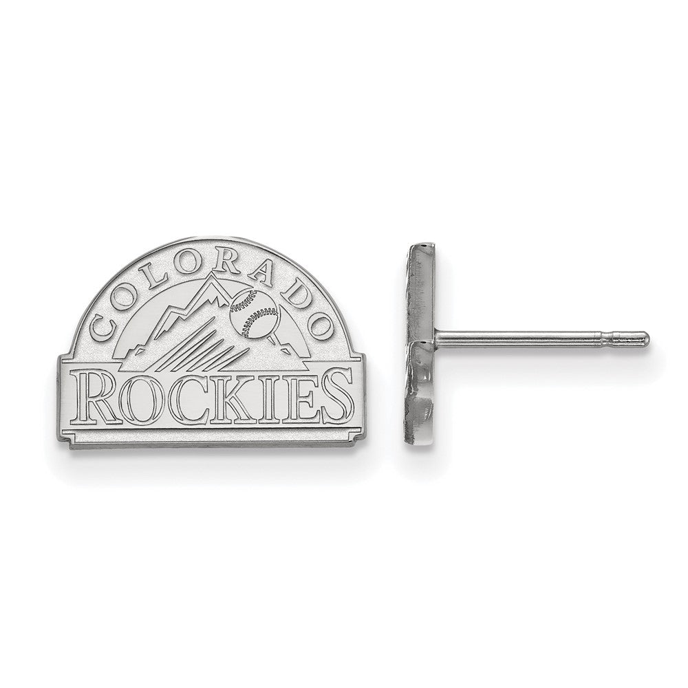 14K White Gold MLB Colorado Rockies Extra Small Post Earrings, Item E18693 by The Black Bow Jewelry Co.