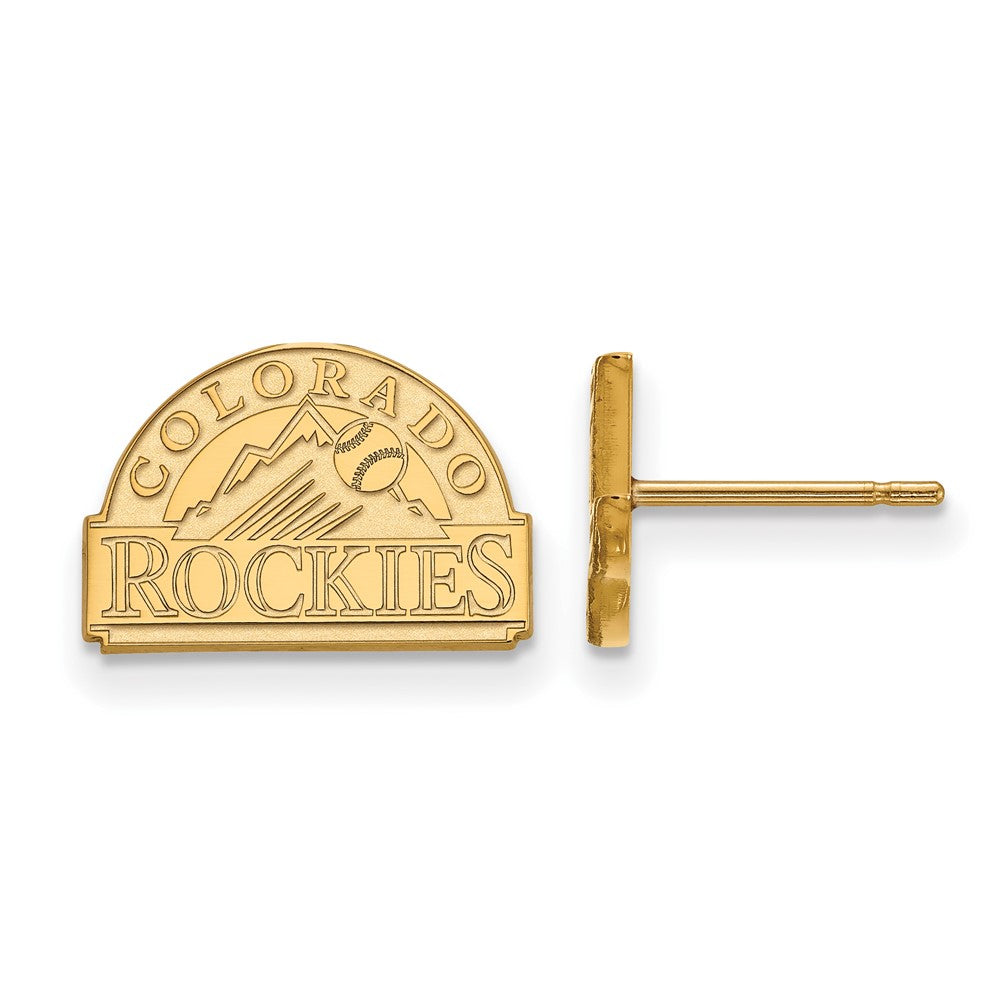 14K Gold Plated Silver MLB Colorado Rockies XS Post Earrings, Item E18697 by The Black Bow Jewelry Co.