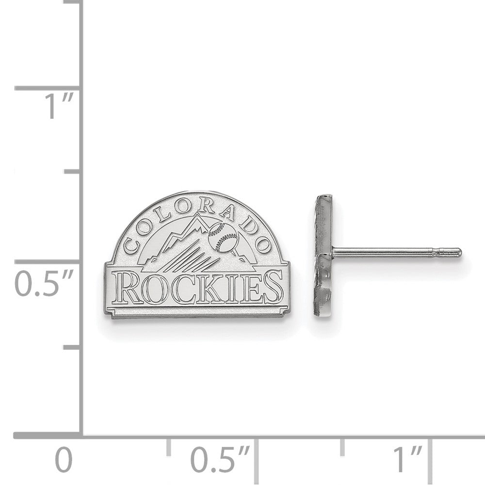 Alternate view of the Sterling Silver MLB Colorado Rockies XS Post Earrings by The Black Bow Jewelry Co.