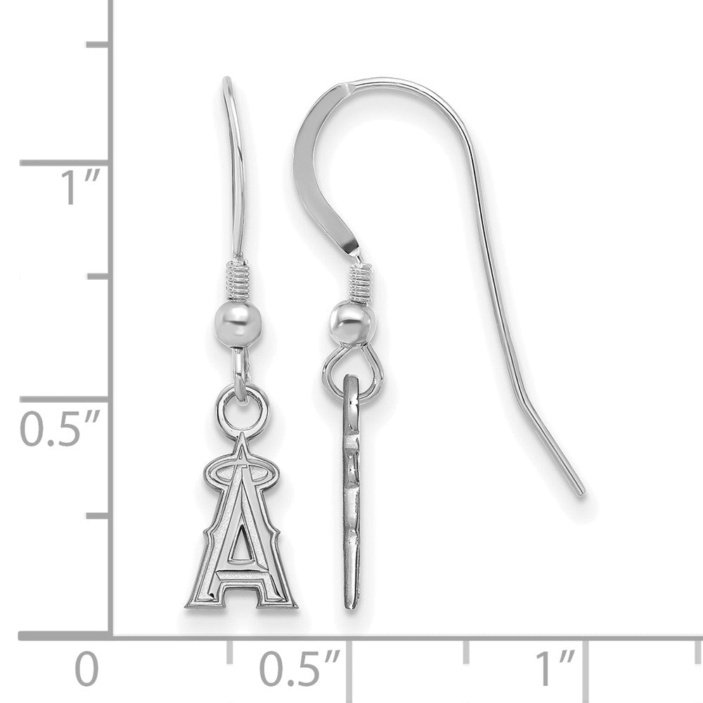 Alternate view of the Sterling Silver MLB Los Angeles Angels XS Dangle Earrings by The Black Bow Jewelry Co.