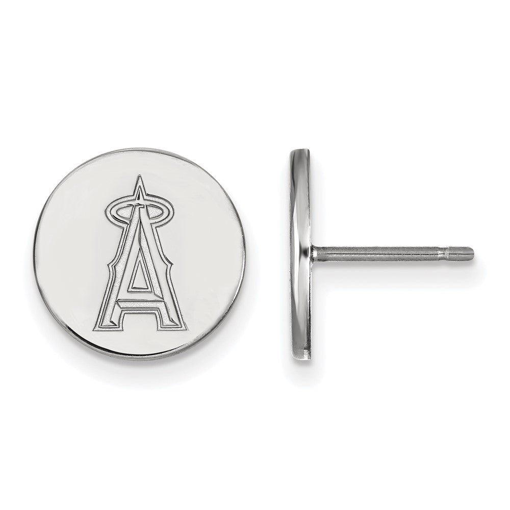 Sterling Silver MLB Los Angeles Angels SM Disc Post Earrings, Item E18763 by The Black Bow Jewelry Co.