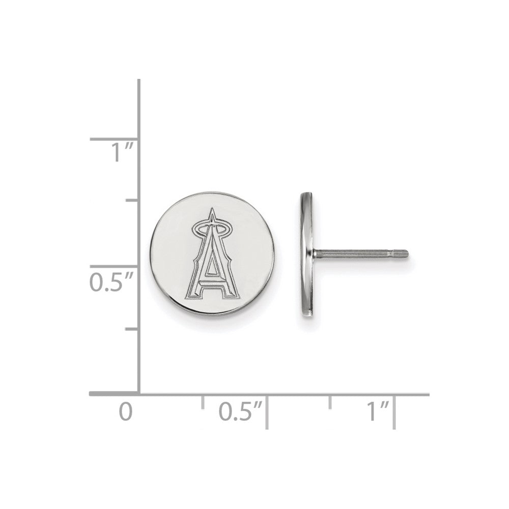 Alternate view of the Sterling Silver MLB Los Angeles Angels SM Disc Post Earrings by The Black Bow Jewelry Co.