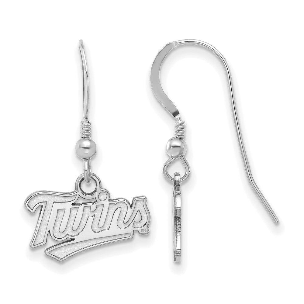 Sterling Silver MLB Minnesota Twins XS Script Dangle Earrings, Item E18802 by The Black Bow Jewelry Co.