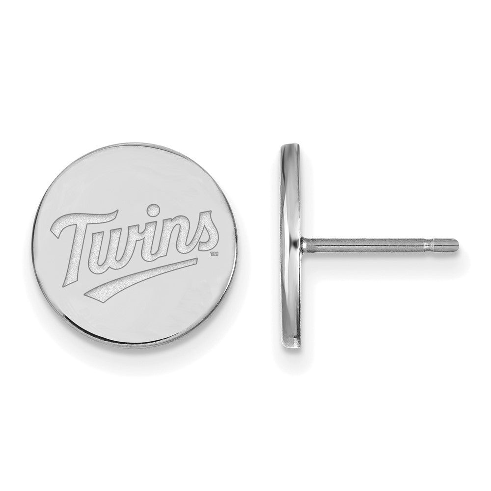 Sterling Silver MLB Minnesota Twins SM Disc Post Earrings, Item E18804 by The Black Bow Jewelry Co.