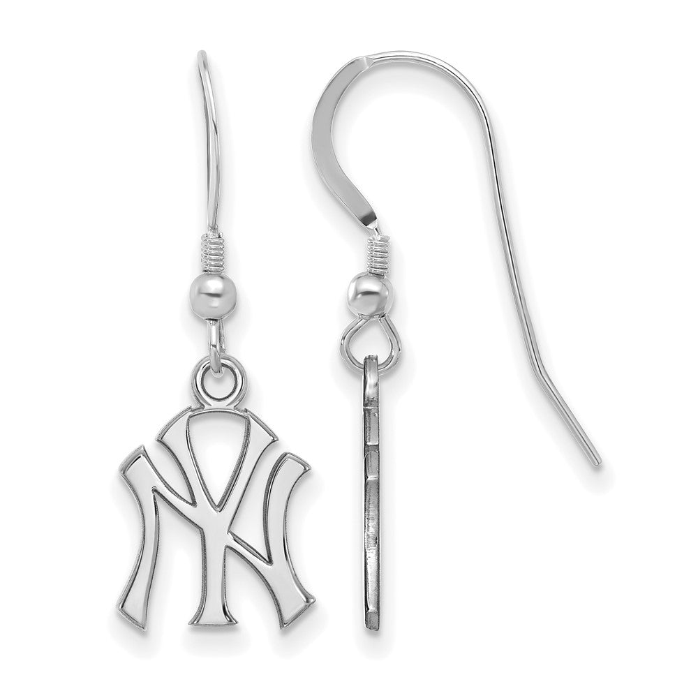 Sterling Silver MLB New York Yankees SM Dangle Earrings, Item E18844 by The Black Bow Jewelry Co.