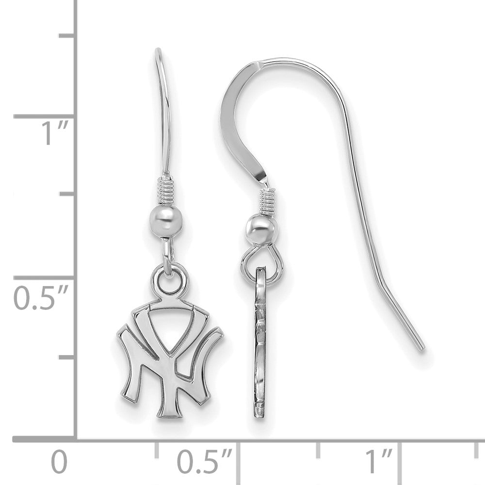 Alternate view of the Sterling Silver MLB New York Yankees XS N-Y Dangle Earrings by The Black Bow Jewelry Co.