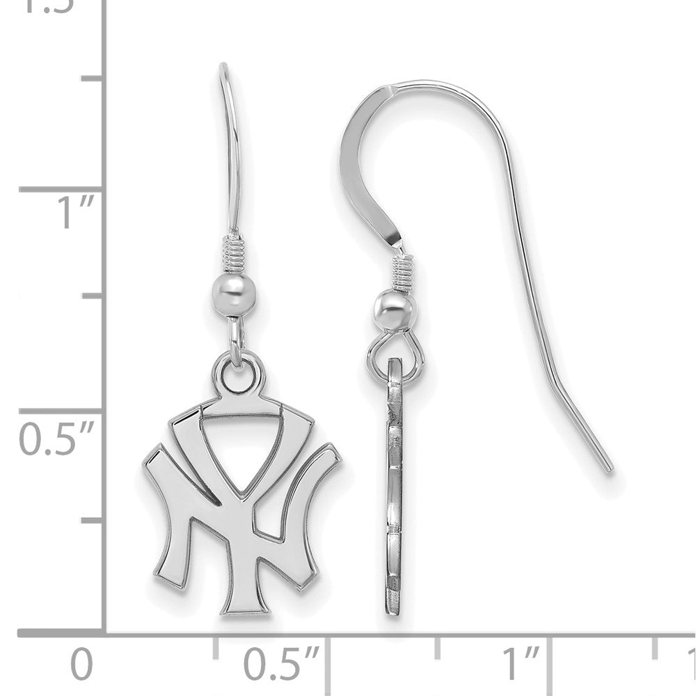 Alternate view of the Sterling Silver MLB New York Yankees SM N-Y Dangle Earrings by The Black Bow Jewelry Co.