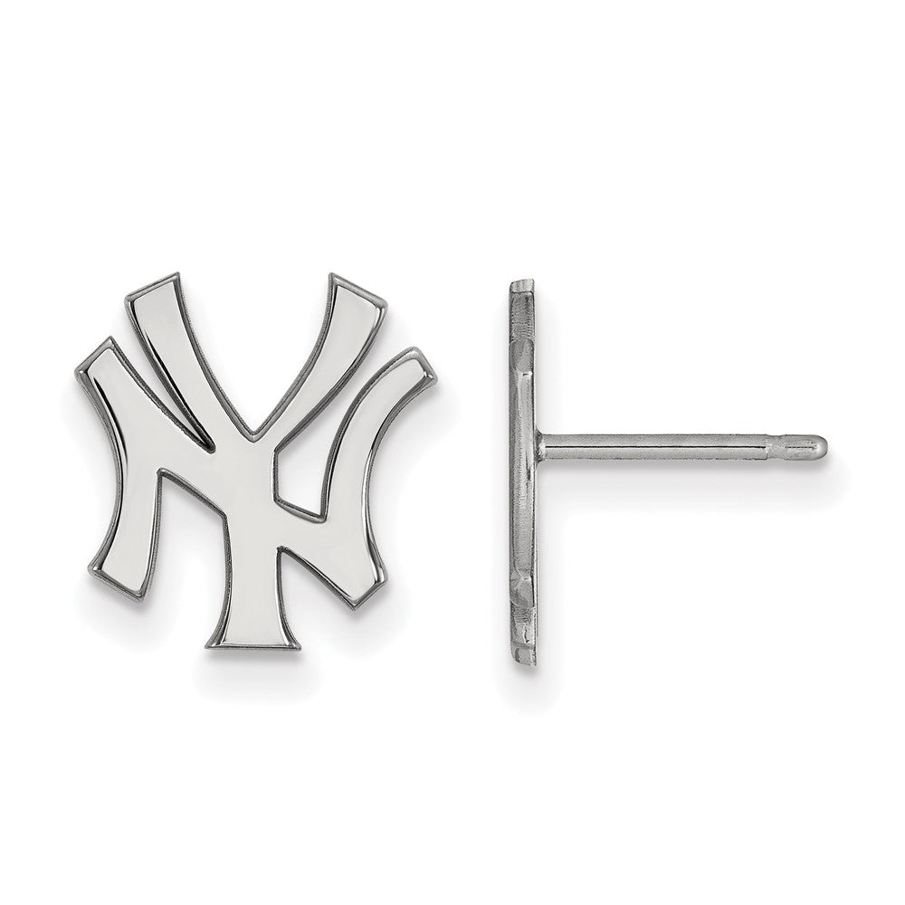Sterling Silver MLB New York Yankees SM N-Y Post Earrings, Item E18848 by The Black Bow Jewelry Co.