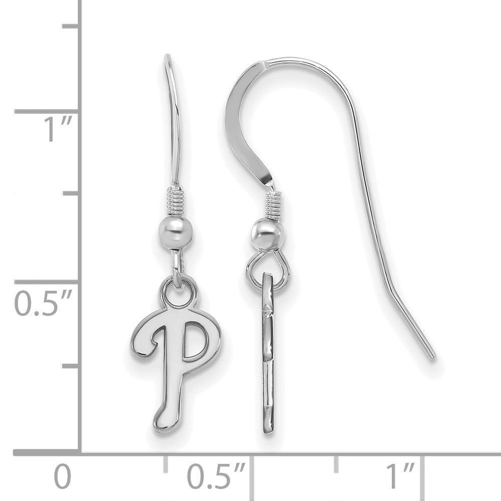 Alternate view of the Sterling Silver MLB Philadelphia Phillies XS Dangle Earrings by The Black Bow Jewelry Co.