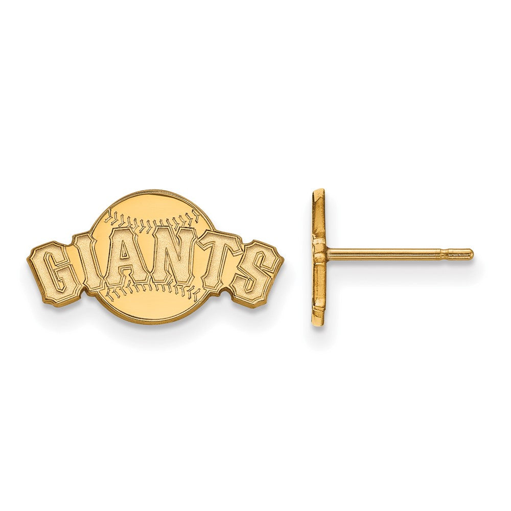 14K Yellow Gold MLB San Francisco Giants XS Script Post Earrings, Item E18893 by The Black Bow Jewelry Co.