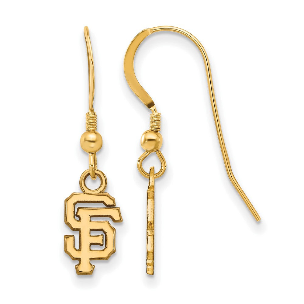 14K Gold Plated Silver MLB San Francisco Giants XS Dangle Earrings, Item E18894 by The Black Bow Jewelry Co.