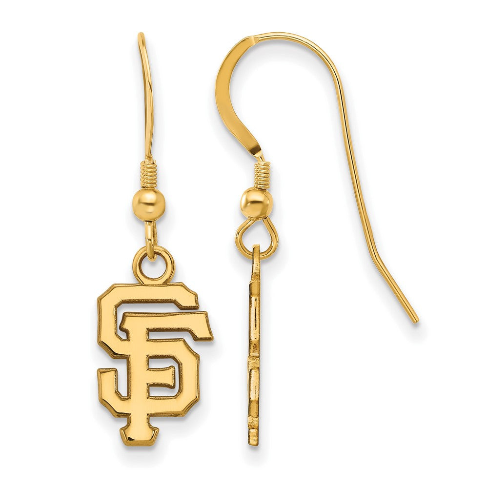 14K Gold Plated Silver MLB San Francisco Giants SM Dangle Earrings, Item E18895 by The Black Bow Jewelry Co.
