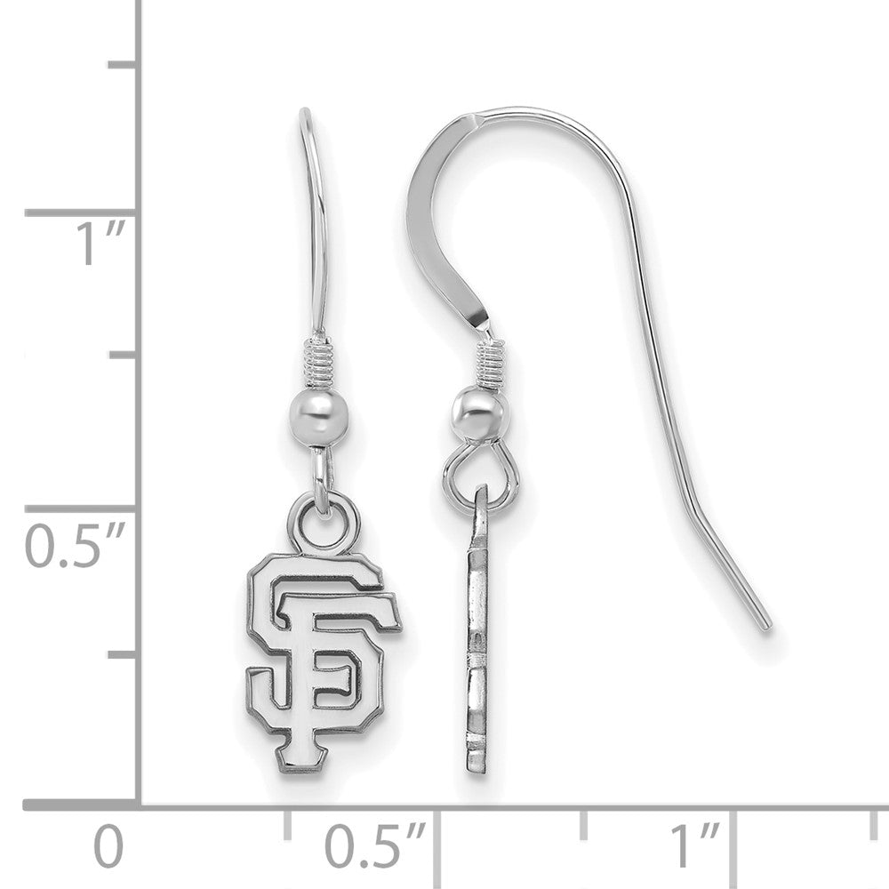 Alternate view of the Sterling Silver MLB San Francisco Giants XS Dangle Earrings by The Black Bow Jewelry Co.