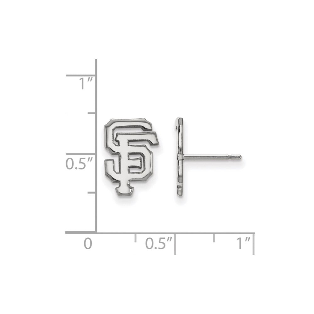 Alternate view of the Sterling Silver MLB San Francisco Giants SM Post Earrings by The Black Bow Jewelry Co.