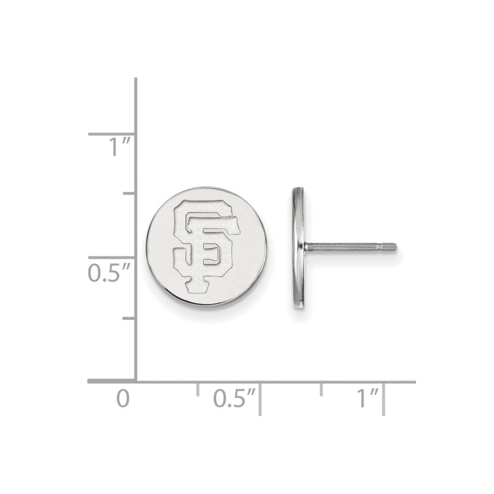 Alternate view of the Sterling Silver MLB San Francisco Giants SM Disc Post Earrings by The Black Bow Jewelry Co.