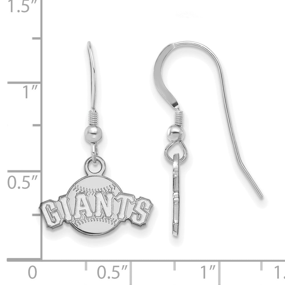 Alternate view of the Sterling Silver MLB San Francisco Giants XS Script Dangle Earrings by The Black Bow Jewelry Co.