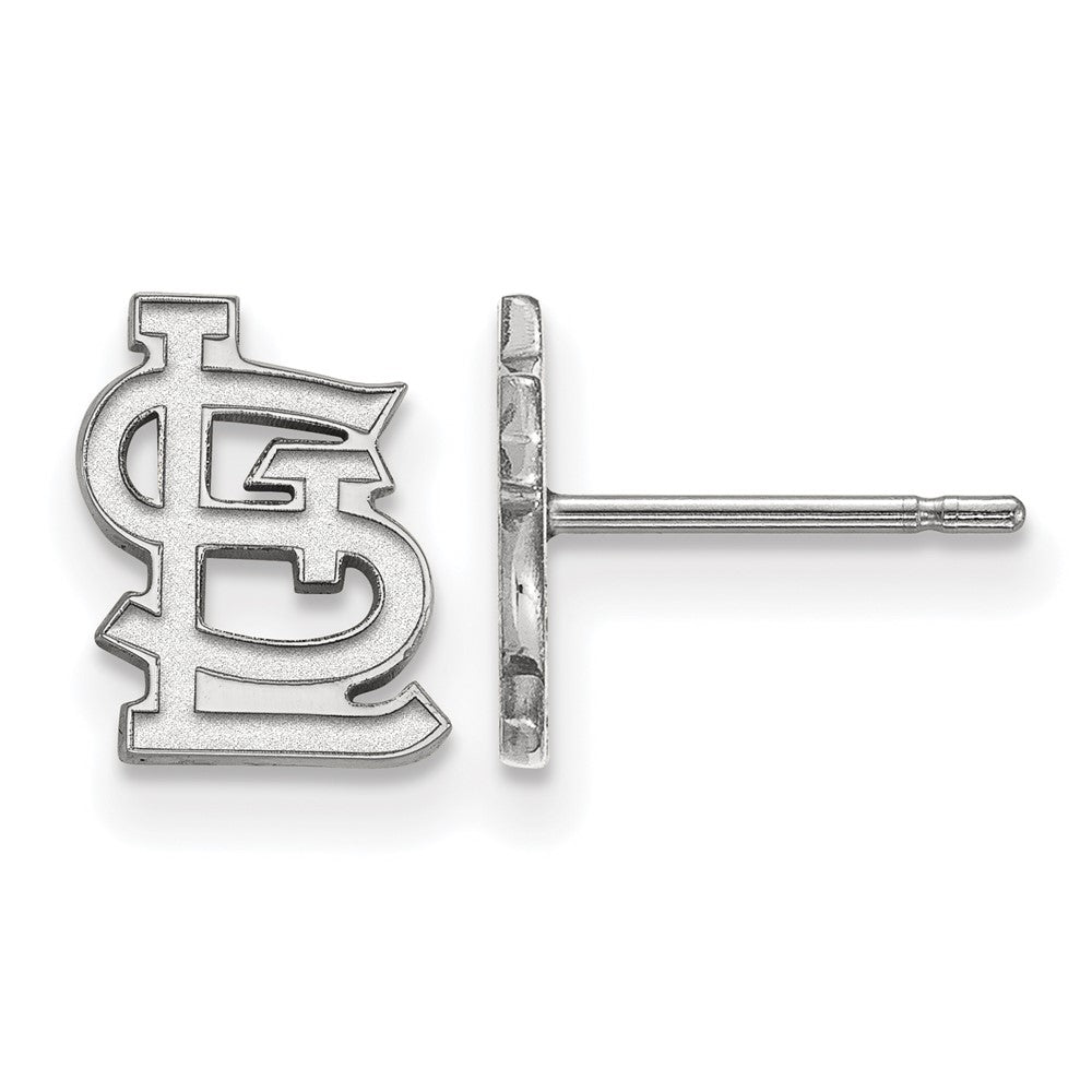 10K White Gold MLB St. Louis Cardinals XS (Tiny) Post Earrings, Item E18917 by The Black Bow Jewelry Co.