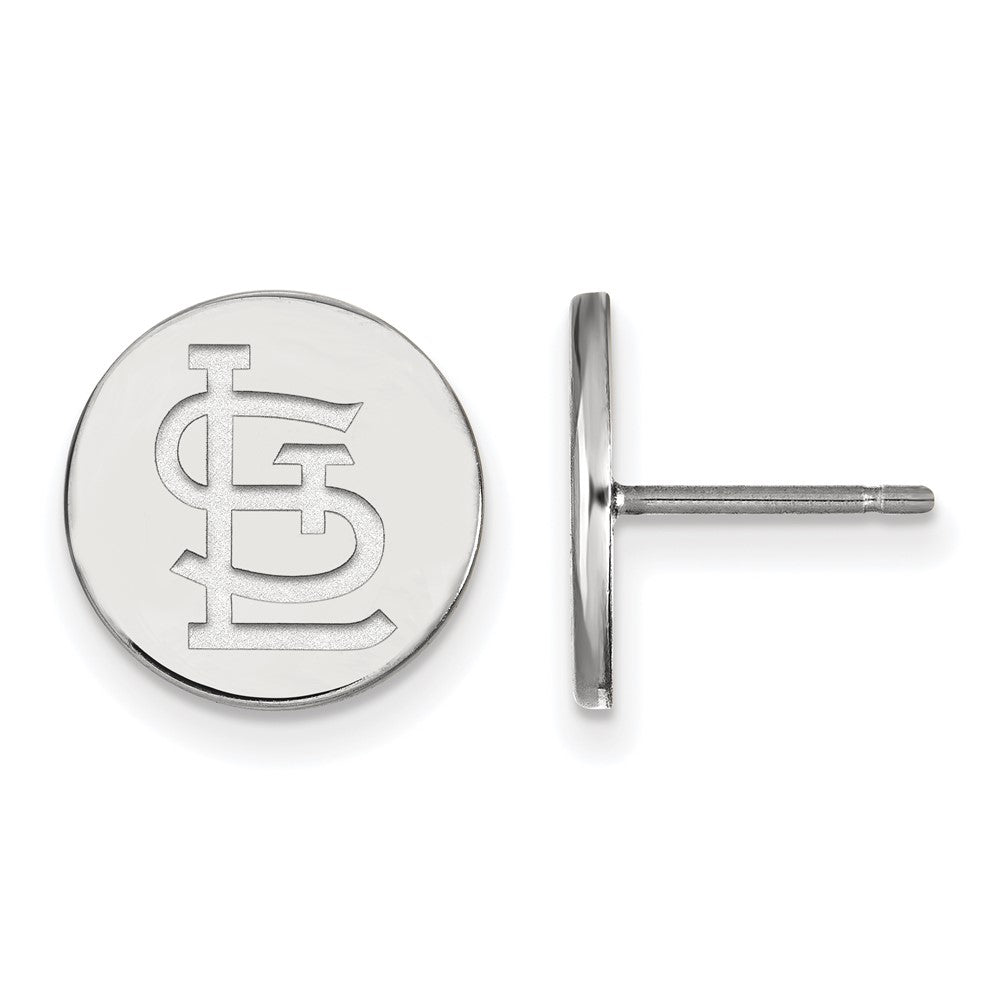 Sterling Silver MLB St. Louis Cardinals SM Disc Post Earrings, Item E18934 by The Black Bow Jewelry Co.