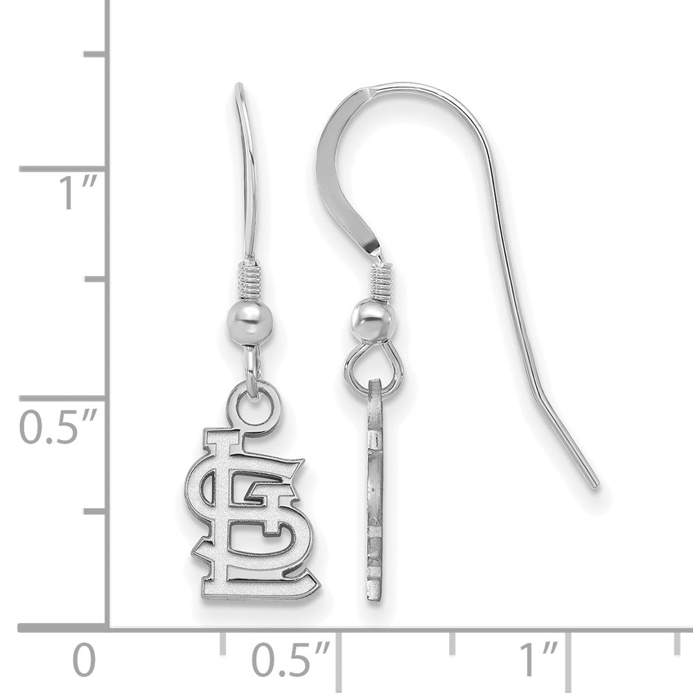 Alternate view of the Sterling Silver MLB St. Louis Cardinals XS Dangle Earrings by The Black Bow Jewelry Co.