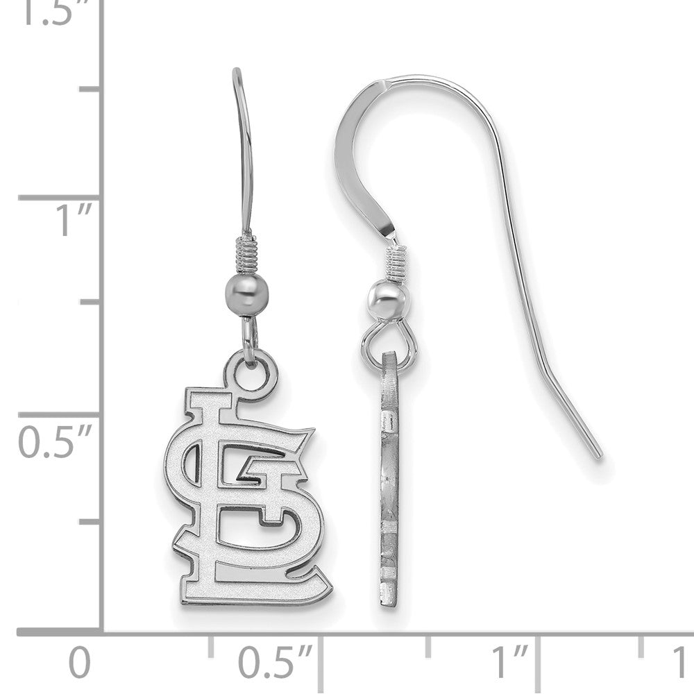 Alternate view of the Sterling Silver MLB St. Louis Cardinals SM Dangle Earrings by The Black Bow Jewelry Co.