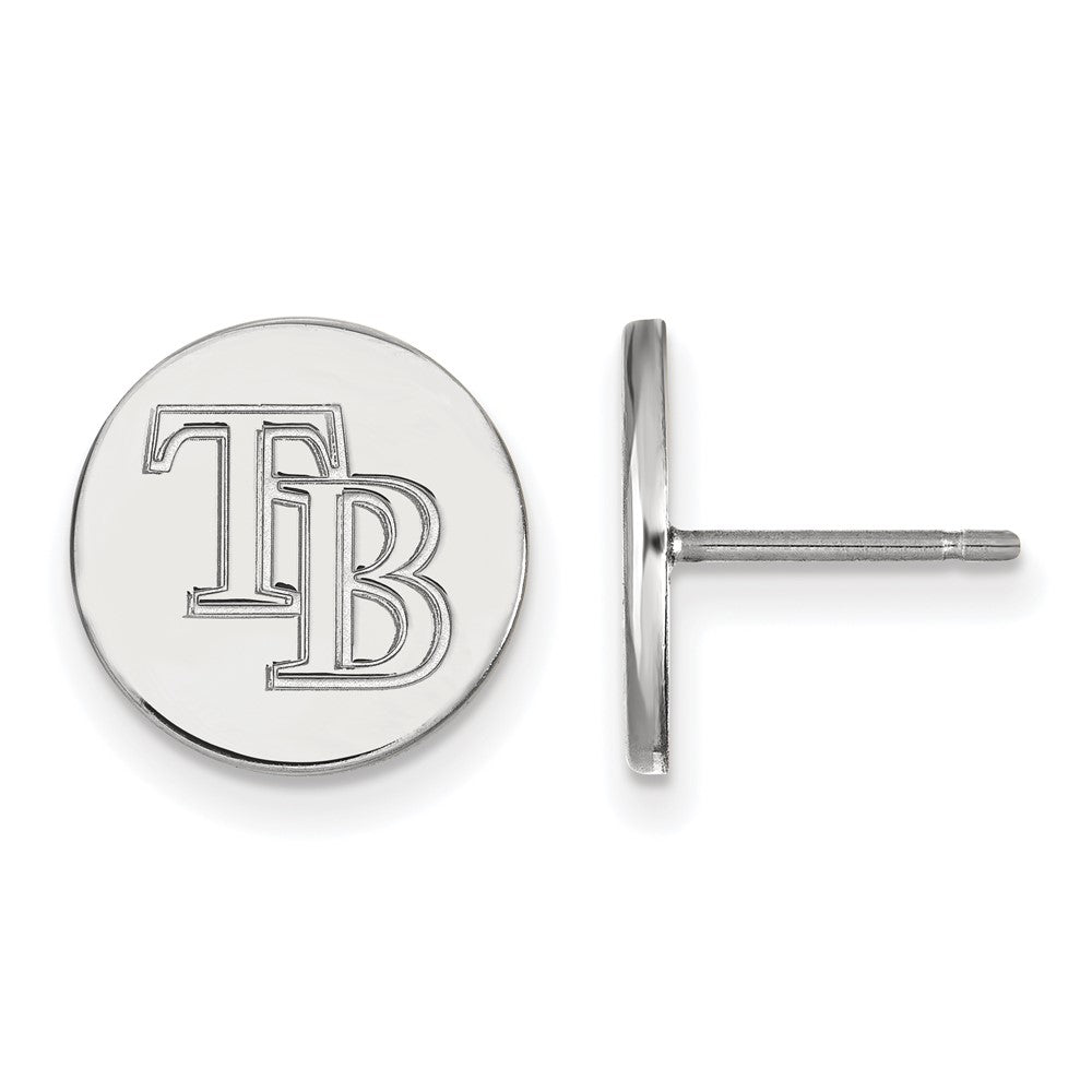 Sterling Silver MLB Tampa Bay Rays SM Disc Post Earrings, Item E18949 by The Black Bow Jewelry Co.