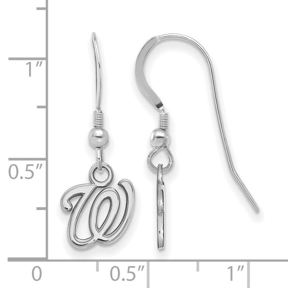 Alternate view of the Sterling Silver MLB Washington Nationals XS Dangle Earrings by The Black Bow Jewelry Co.