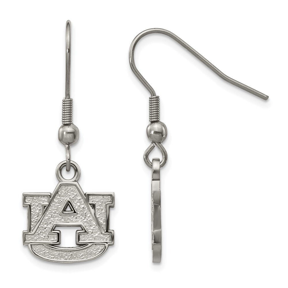 Stainless Steel Auburn University Small Dangle Earrings, Item E18980 by The Black Bow Jewelry Co.