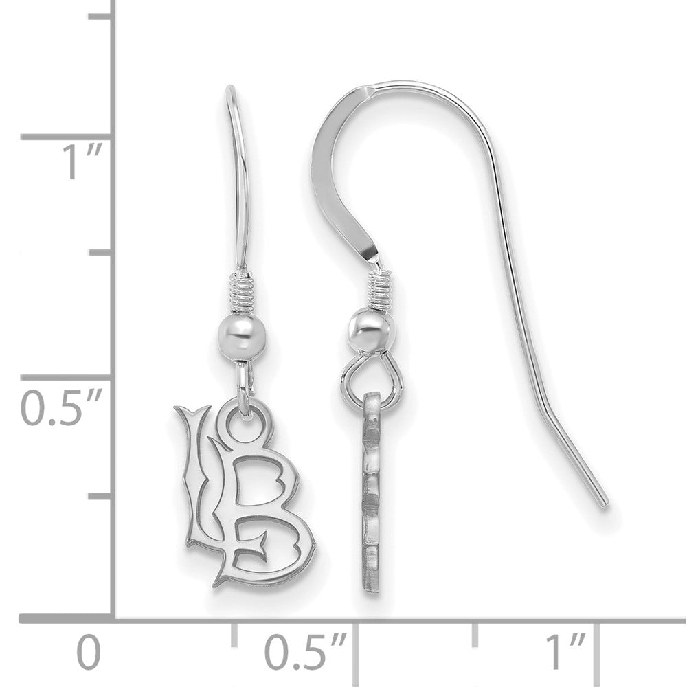 Alternate view of the Sterling Silver CSU Long Beach XS Dangle Earrings by The Black Bow Jewelry Co.