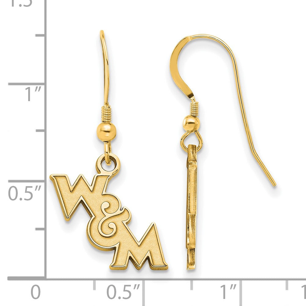 Alternate view of the 14K Gold Plated Silver William and Mary SM Dangle Earrings by The Black Bow Jewelry Co.