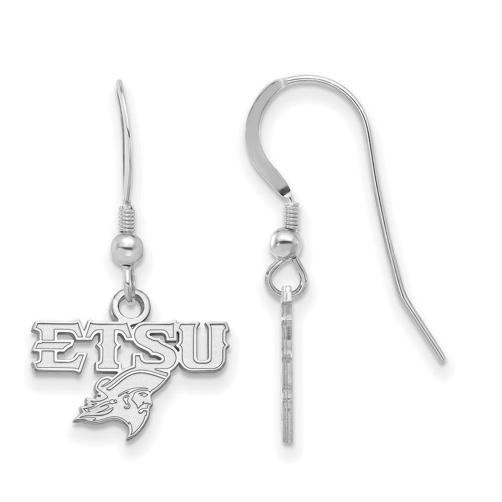 Sterling Silver East Tennessee State ETSU XS Dangle Earrings, Item E18991 by The Black Bow Jewelry Co.