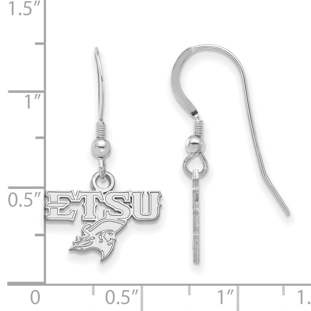 Alternate view of the Sterling Silver East Tennessee State ETSU XS Dangle Earrings by The Black Bow Jewelry Co.