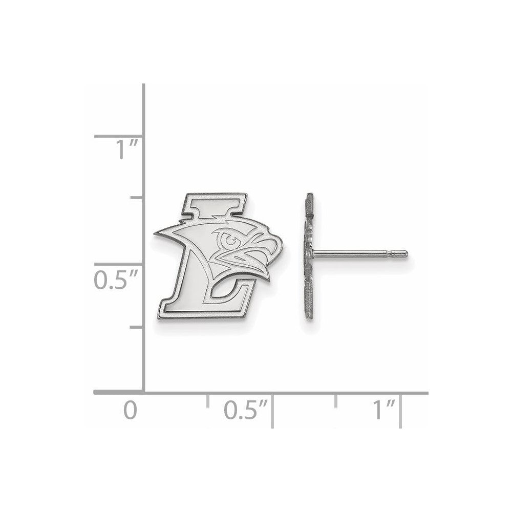 Alternate view of the 10K White Gold Lehigh University Small Logo Post Earrings by The Black Bow Jewelry Co.