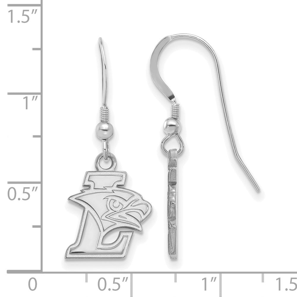 Alternate view of the Sterling Silver Lehigh University Small Logo Dangle Earrings by The Black Bow Jewelry Co.