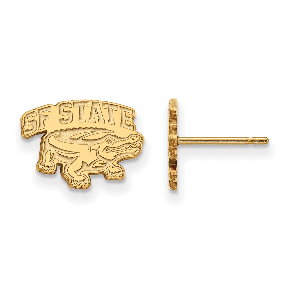 14K Gold Plated Silver San Francisco State University XS Post Earrings, Item E19019 by The Black Bow Jewelry Co.