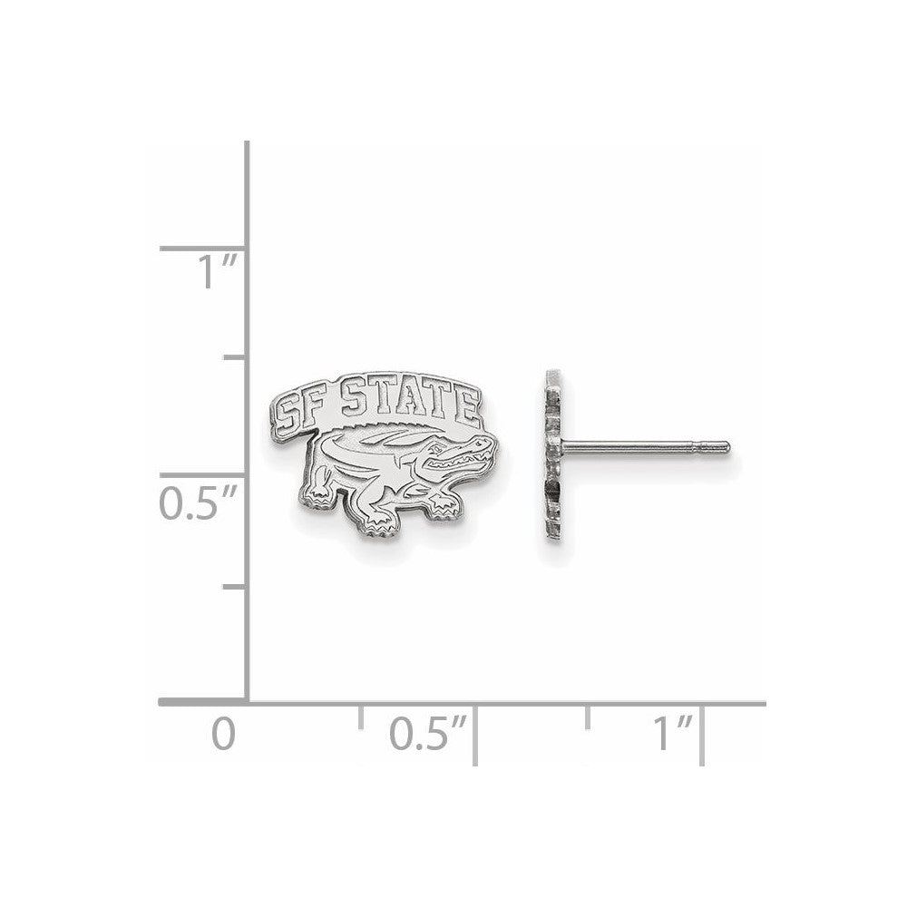 Alternate view of the Sterling Silver San Francisco State University XS Post Earrings by The Black Bow Jewelry Co.