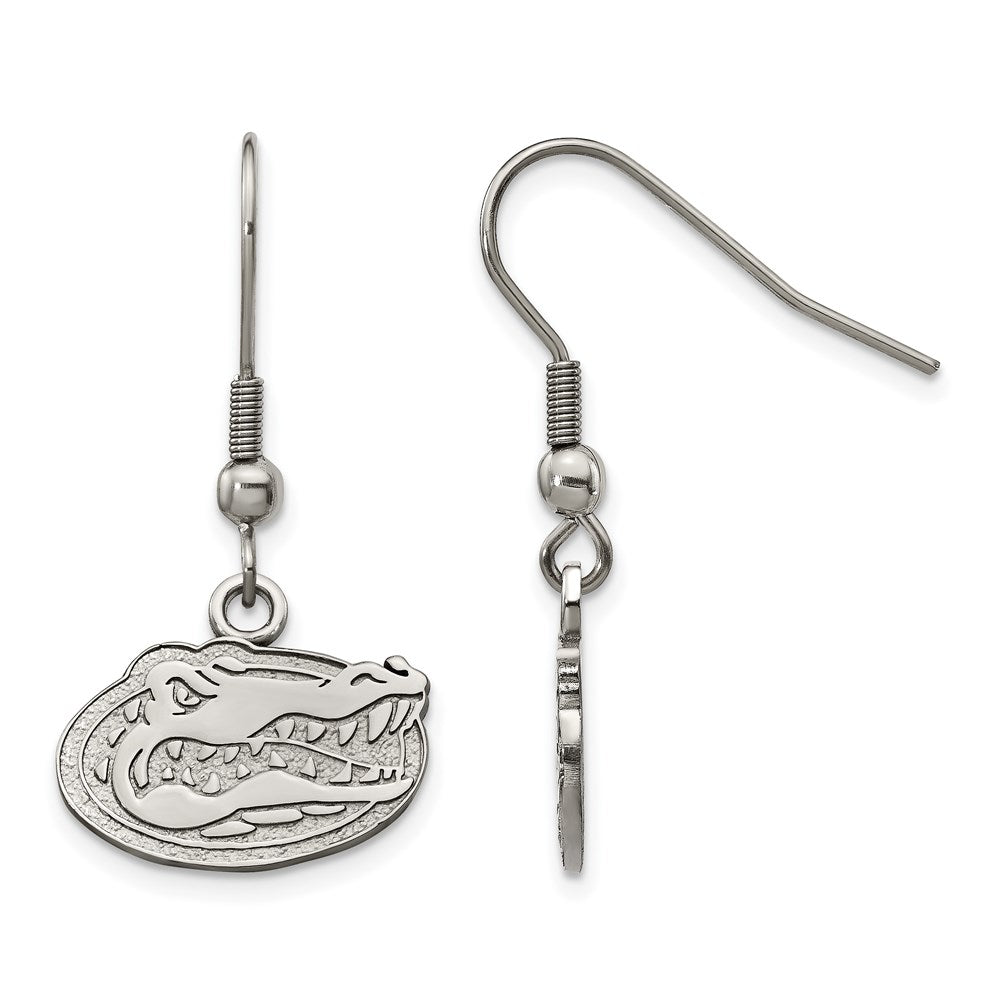 Stainless Steel University of Florida Gator Small Dangle Earrings, Item E19026 by The Black Bow Jewelry Co.