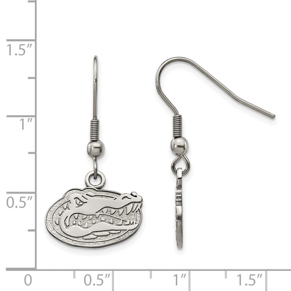 Alternate view of the Stainless Steel University of Florida Gator Small Dangle Earrings by The Black Bow Jewelry Co.