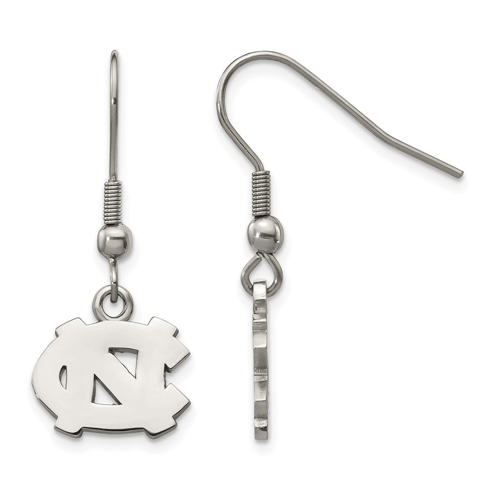 Stainless Steel University of North Carolina XS Dangle Earrings, Item E19036 by The Black Bow Jewelry Co.