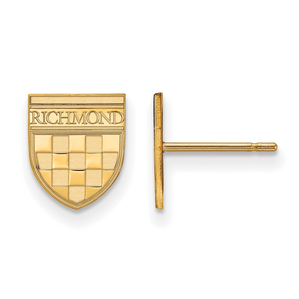 14K Yellow Gold University of Richmond XS (Tiny) Shield Post Earrings, Item E19041 by The Black Bow Jewelry Co.
