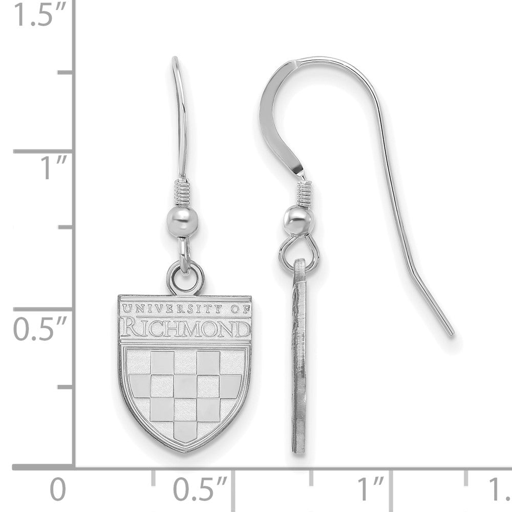 Alternate view of the Sterling Silver University of Richmond SM Shield Dangle Earrings by The Black Bow Jewelry Co.