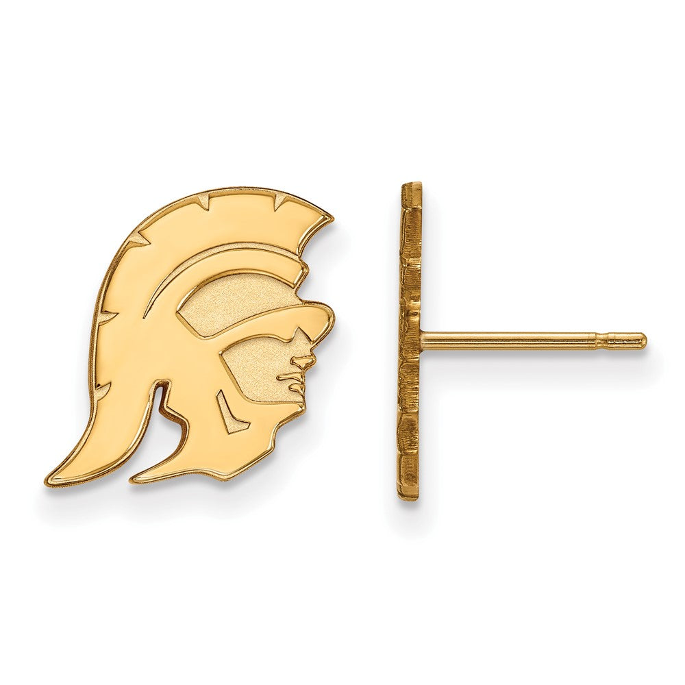 14K Yellow Gold U. of Southern California Small Trojan Post Earrings, Item E19062 by The Black Bow Jewelry Co.