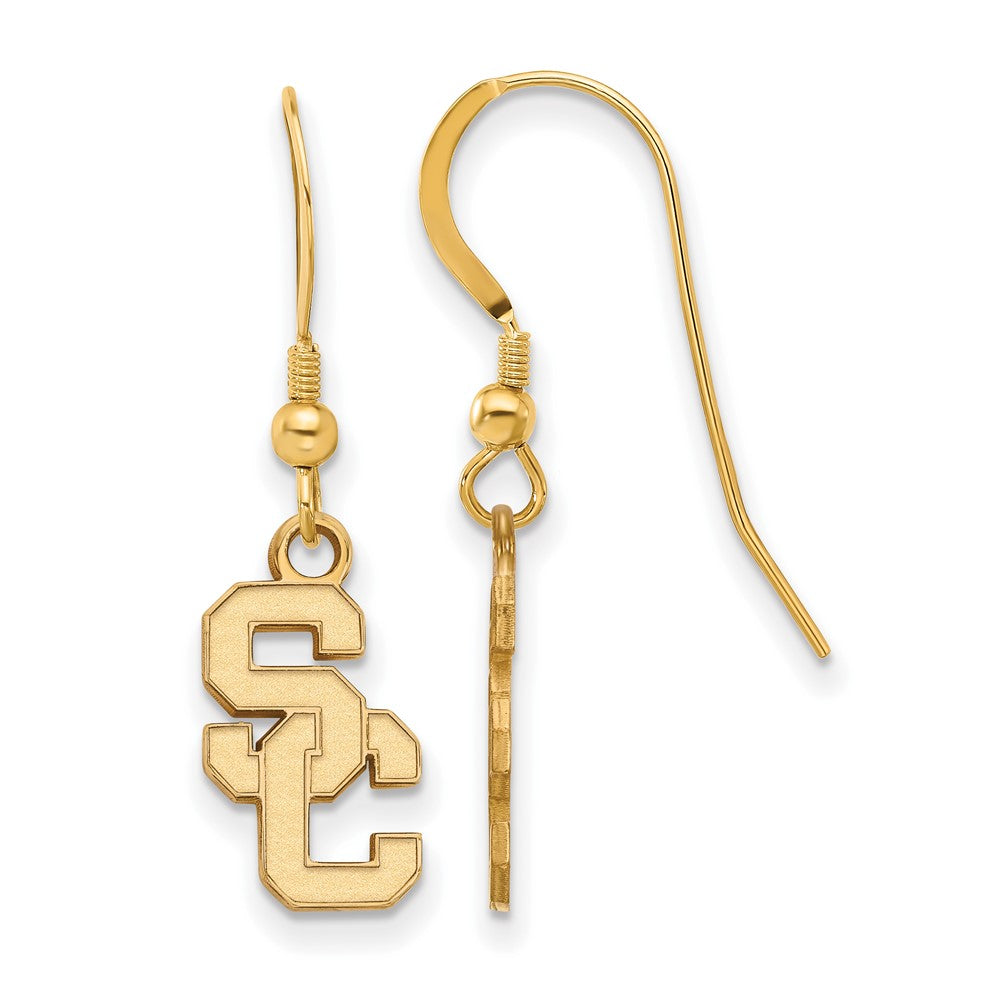 14K Gold Plated Silver U. of Southern California SM Dangle Earrings, Item E19063 by The Black Bow Jewelry Co.