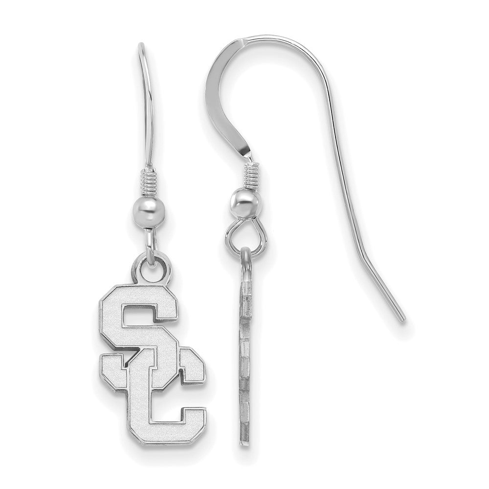 Sterling Silver U. of Southern California Small Dangle Earrings, Item E19069 by The Black Bow Jewelry Co.