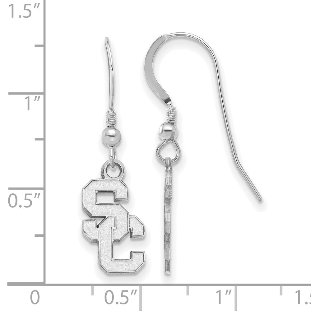 Alternate view of the Sterling Silver U. of Southern California Small Dangle Earrings by The Black Bow Jewelry Co.