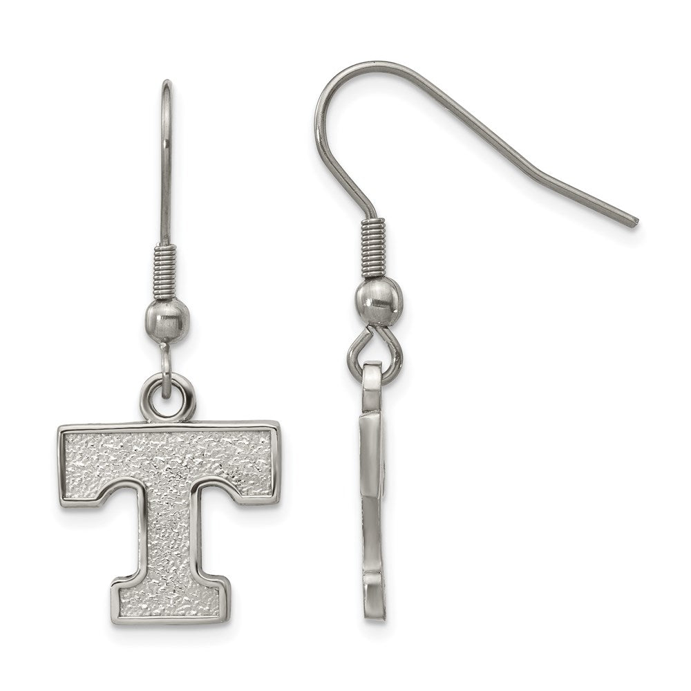 Stainless Steel University of Tennessee Small Dangle Earrings, Item E19077 by The Black Bow Jewelry Co.