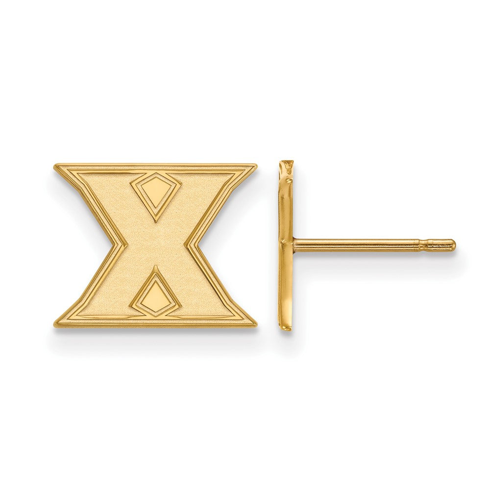 14K Gold Plated Silver Xavier University XS Initial X Post Earrings, Item E19080 by The Black Bow Jewelry Co.